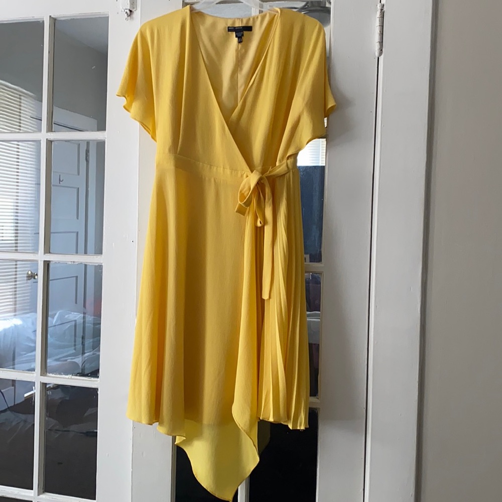 V Neckline Wrap Sundress, Pleat Skirt